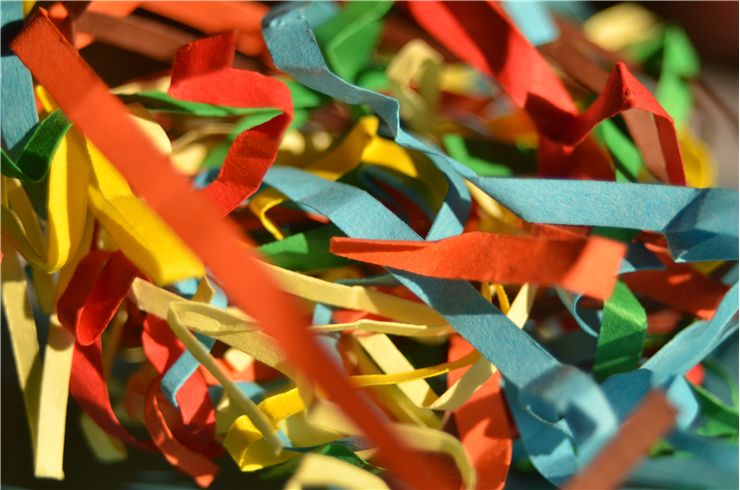 Crumpled Ball of Colored Paper