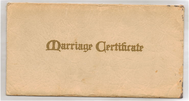 Old Paper Envelope for a Marriage